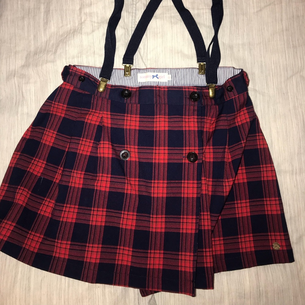 Tommy Girl Plaid Skirt with Suspenders